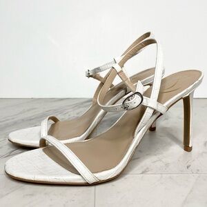 Sam Edelman Doran White Crocodile Faux Leather Heeled Sandal 9M